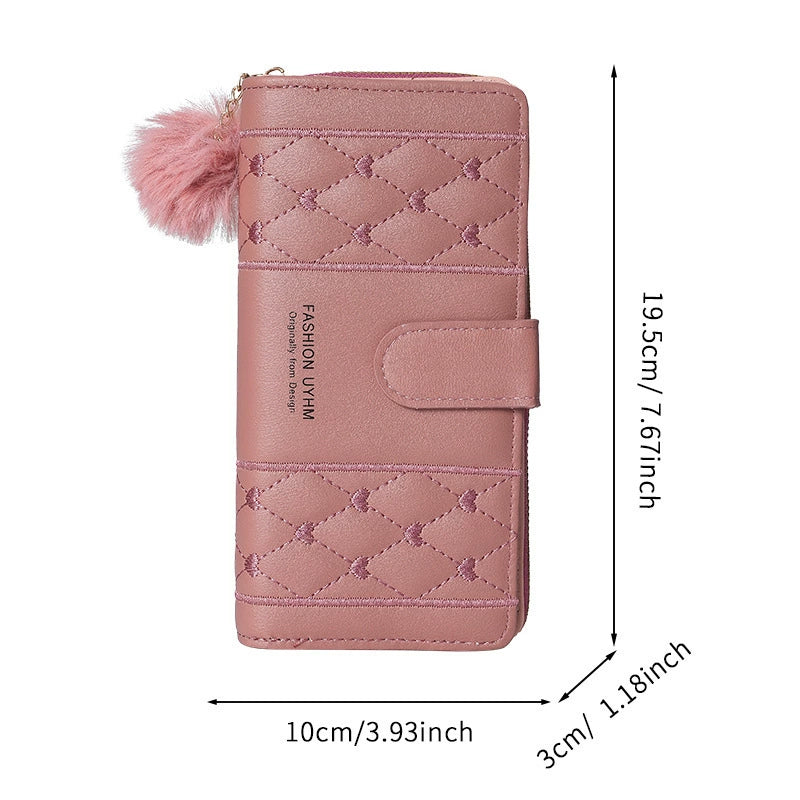 Women's RFID Blocking Large Capacity Luxury Wax Genuine Leather Clutch Wallet Card Holder Organizer Ladies