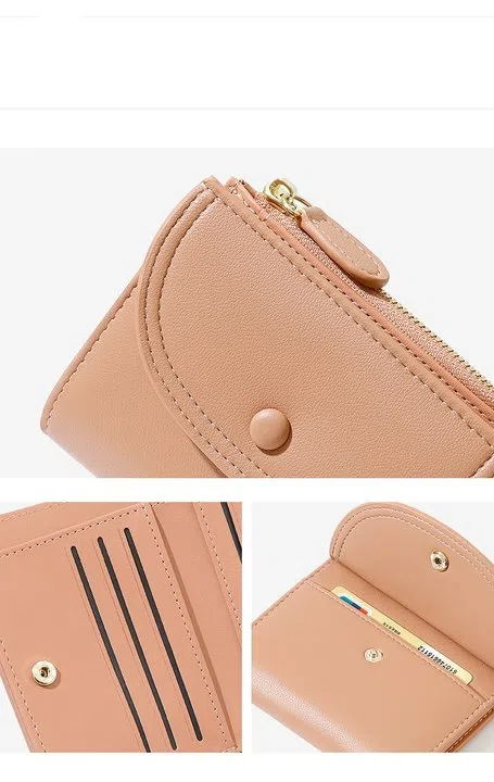 Women's Genuine Leather Card Holder Wallet with Zipper